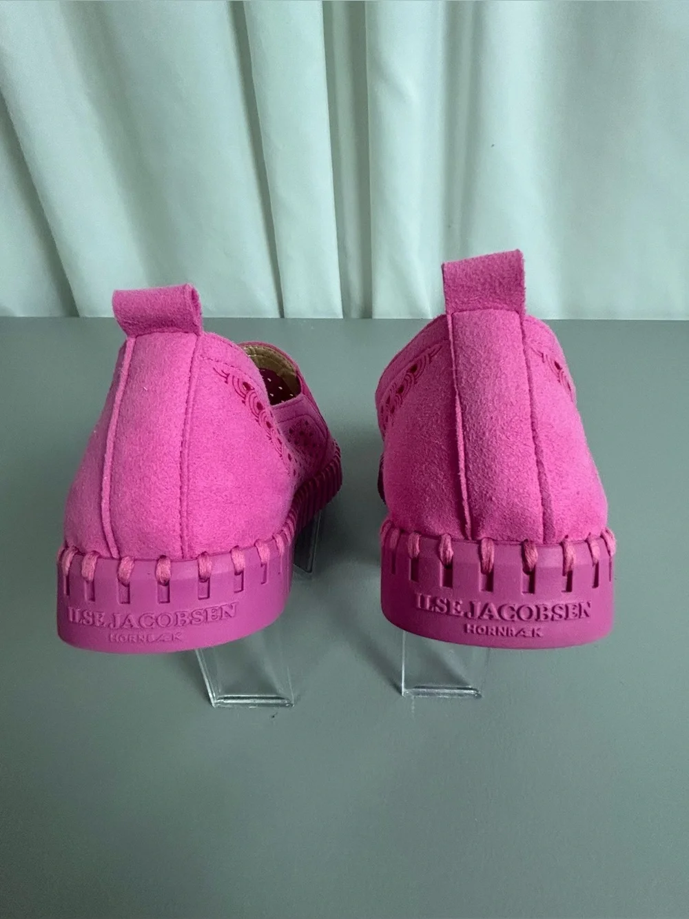 Ilse Jacobsen Rose Pink Perforated Slip-On Loafers size 39/8.5-9 - Picture 7 of 10